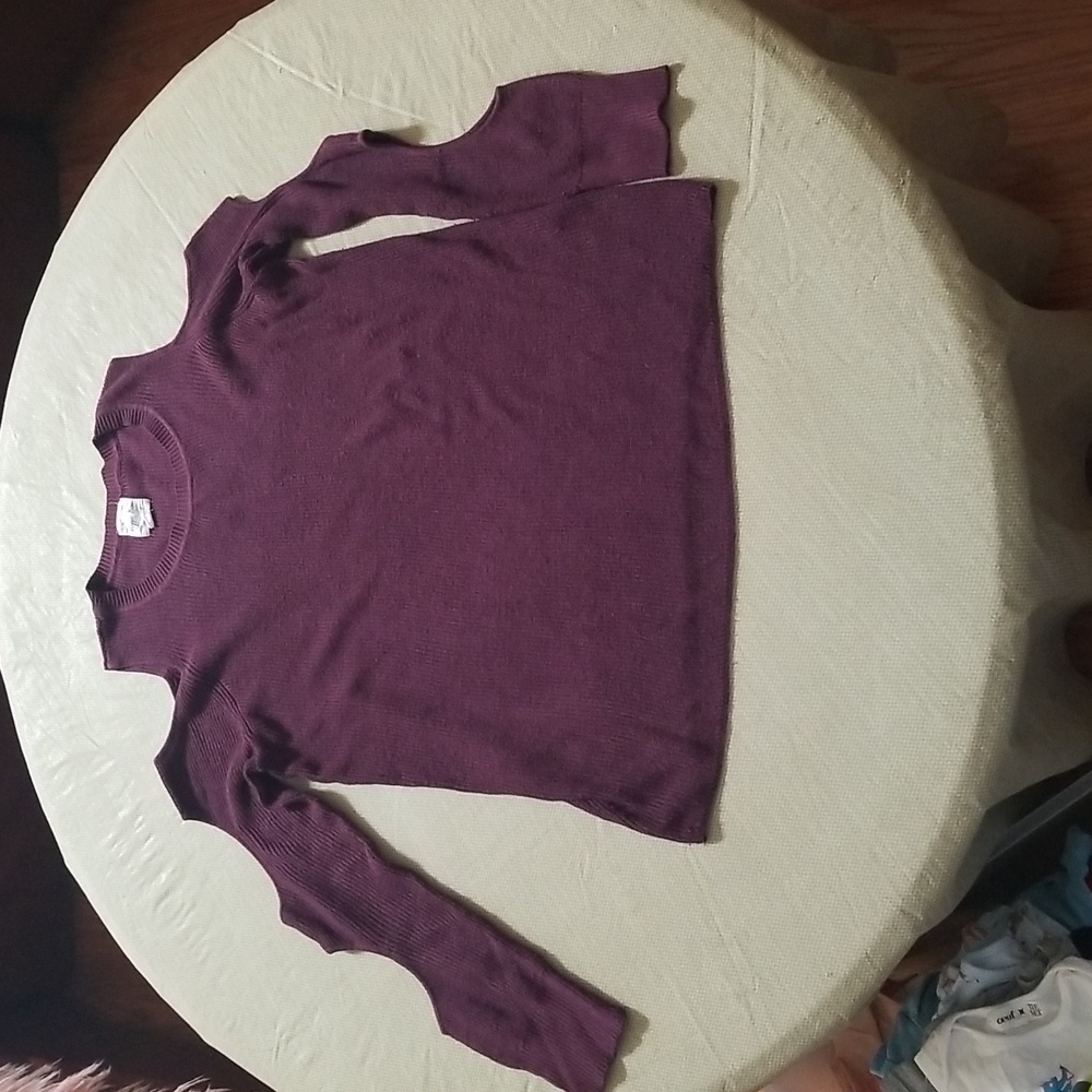 Hippie Rose Wine Colored Sexy Sweater With Cut-Outs